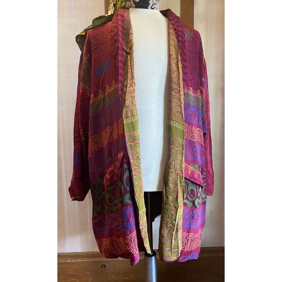 Kantha Bae Unique Handmade Kimono Pockets Women’s Free One Size Silk Cotton - Picture 8 of 11